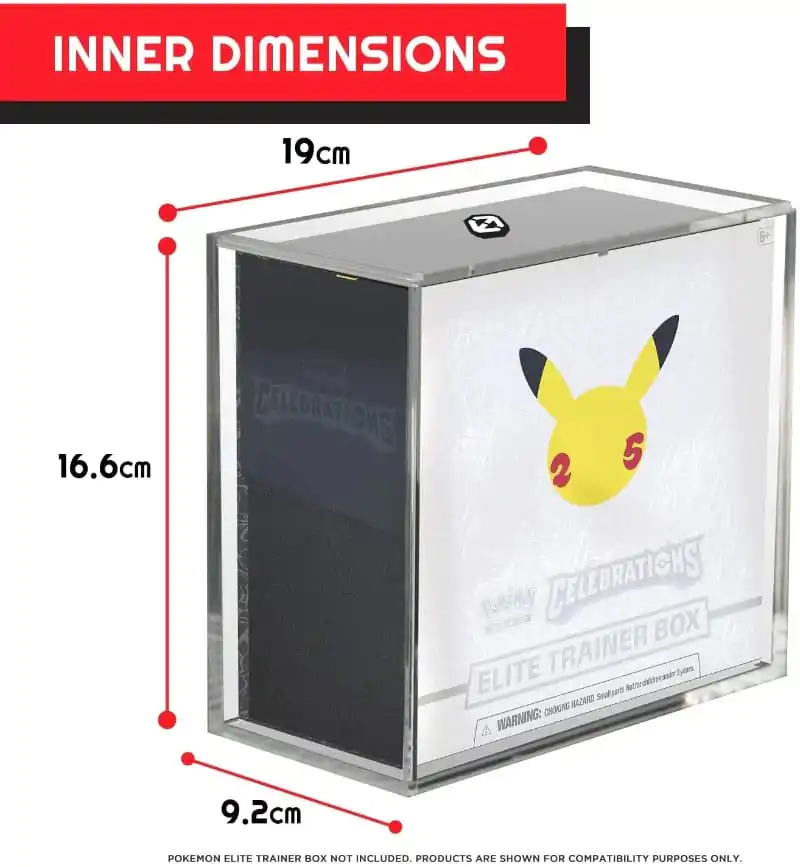 Evoretro Acryl Display Case für Booster Boxen / Elite Trainer Boxen Ver. 2 mit Sliding Lid Produktfoto
