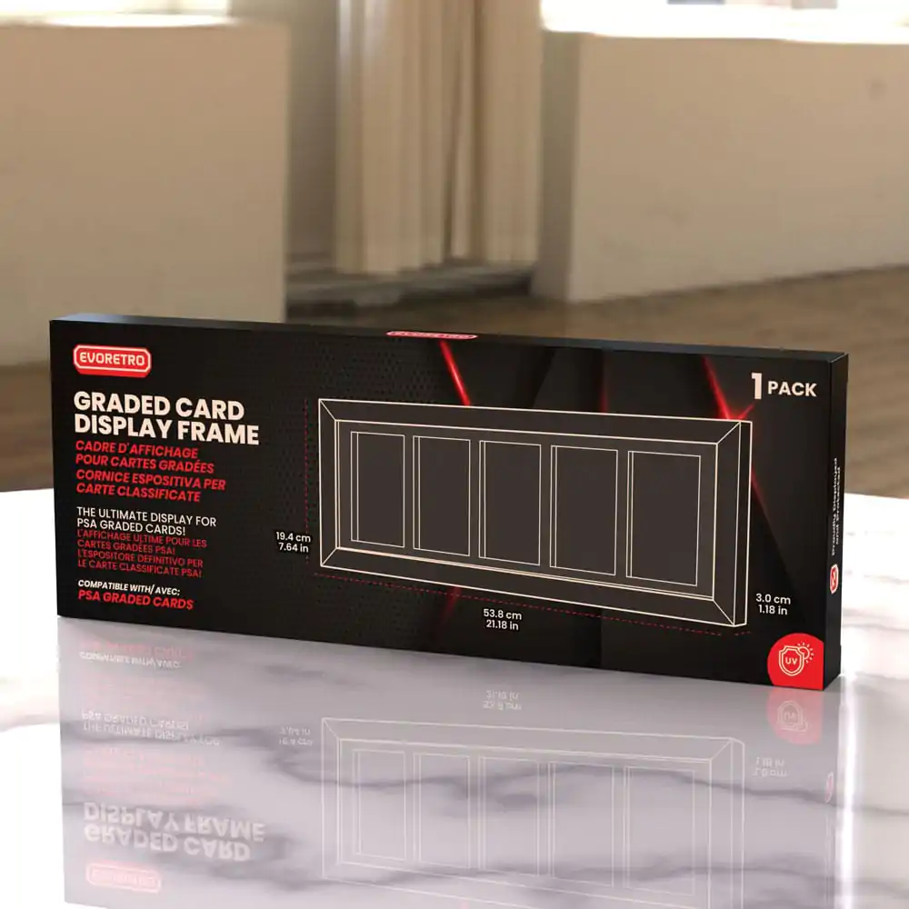 Evoretro Graded Card Display Rahmen für 5 PSA Graded Cards Produktfoto