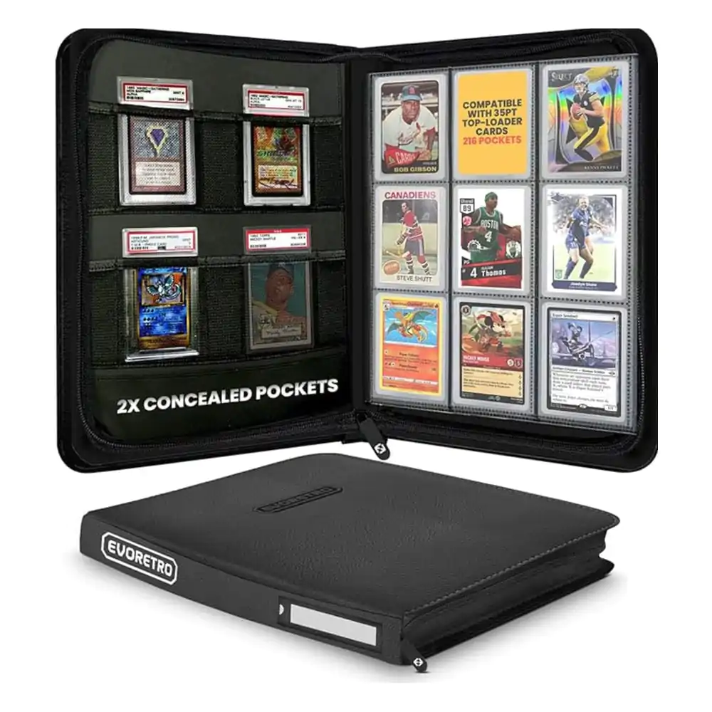 Evoretro Shield+ Topload Karten Ordner 216 Karten Schwarz Produktfoto