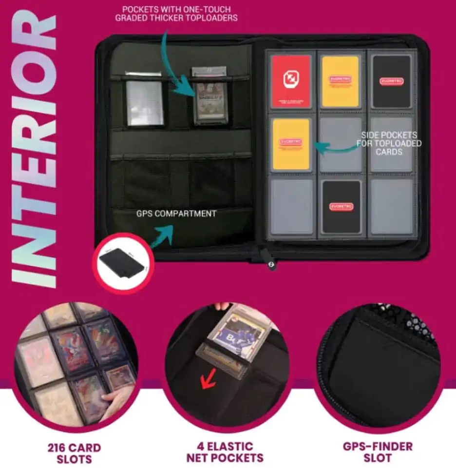 Evoretro Shield+ Topload Karten Ordner 216 Karten Neon Grün Produktfoto