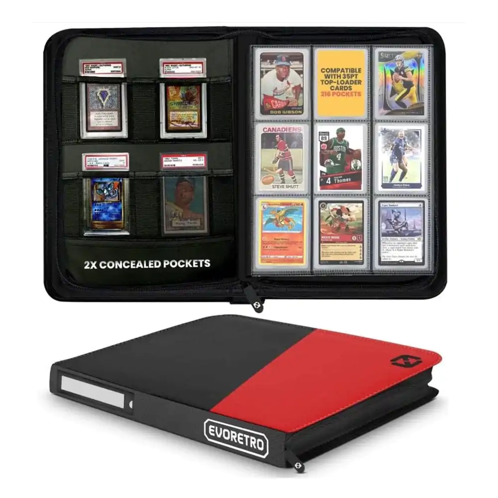 Evoretro Shield+ Topload Karten Binder 216 Karten Schwarz/Rot Produktfoto