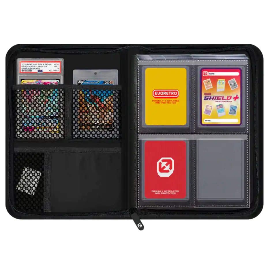 Evoretro Shield+ Topload Karten Binder Kompakt 96 Karten Schwarz Produktfoto
