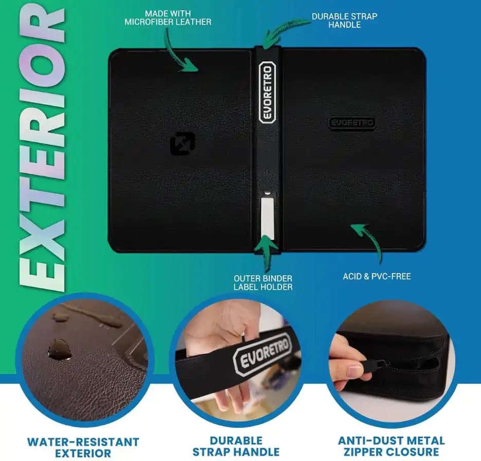 Evoretro Shield+ Topload Karten Binder Kompakt 96 Karten Schwarz Produktfoto