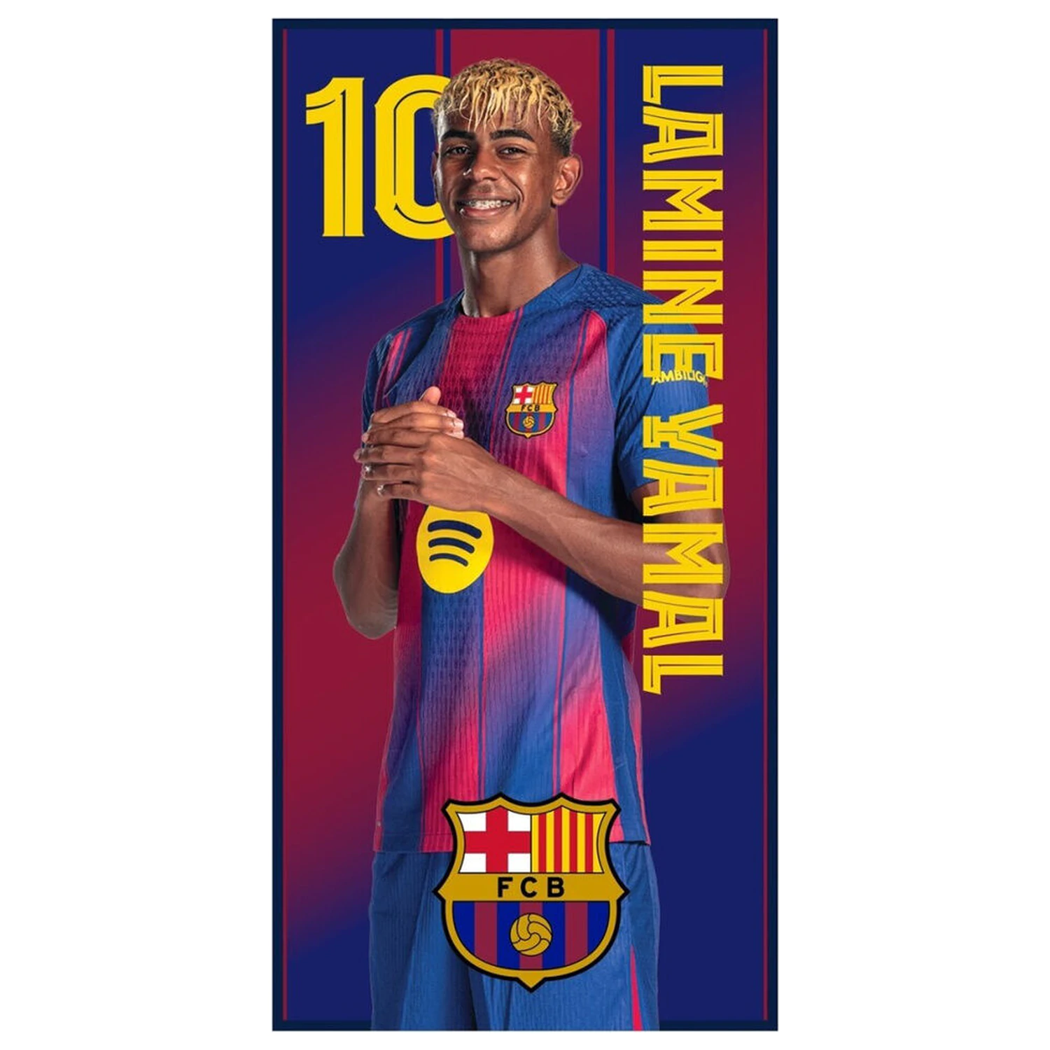 F.C Barcelona Lamine Yamal Mikrofaser Strandtuch Produktfoto