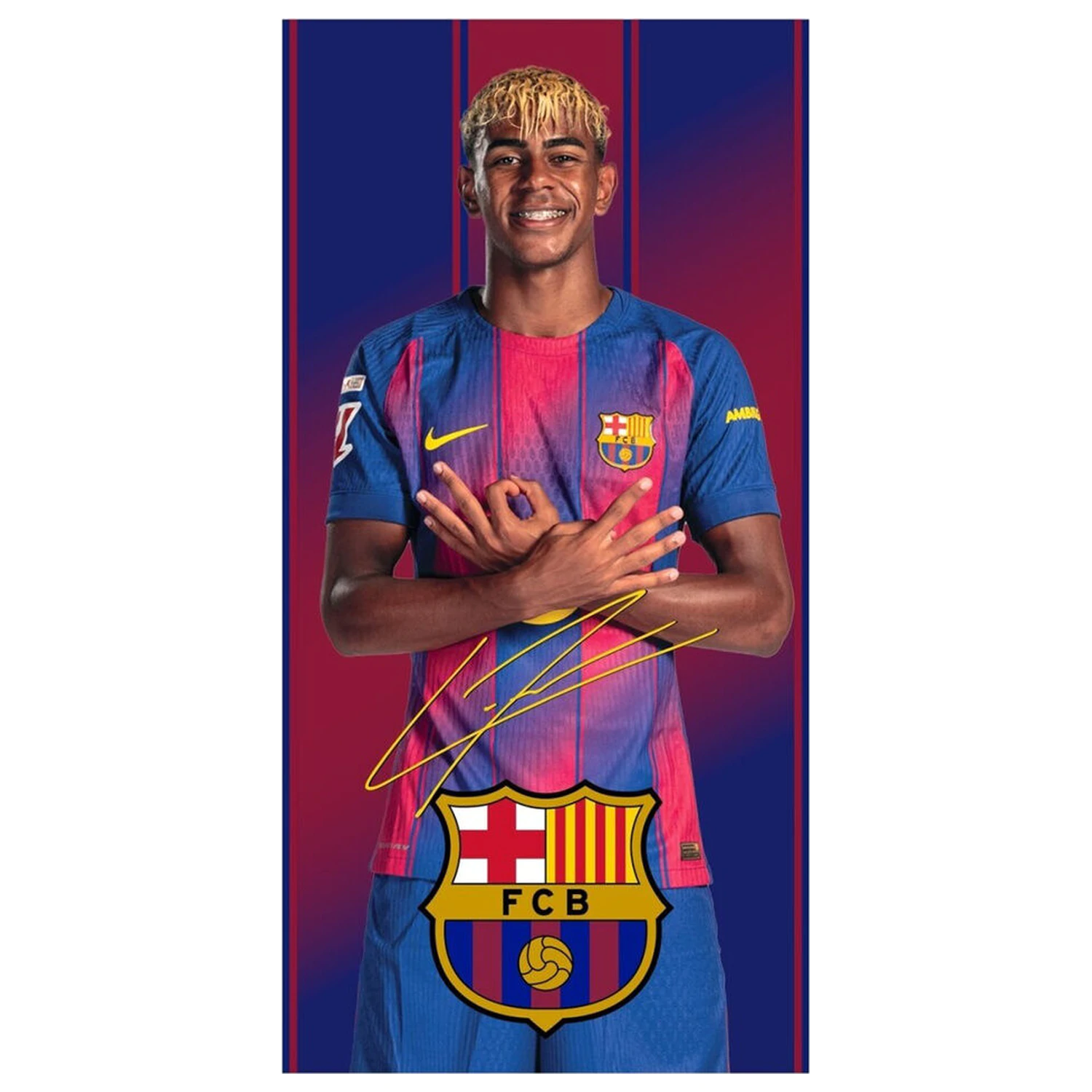 F.C Barcelona Lamine Yamal Mikrofaser Strandtuch Produktfoto