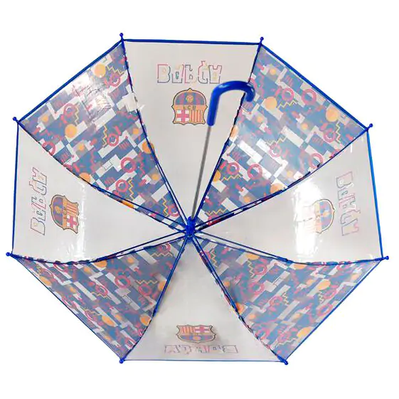 F.C Barcelona manueller transparenter Regenschirm 48cm Produktfoto
