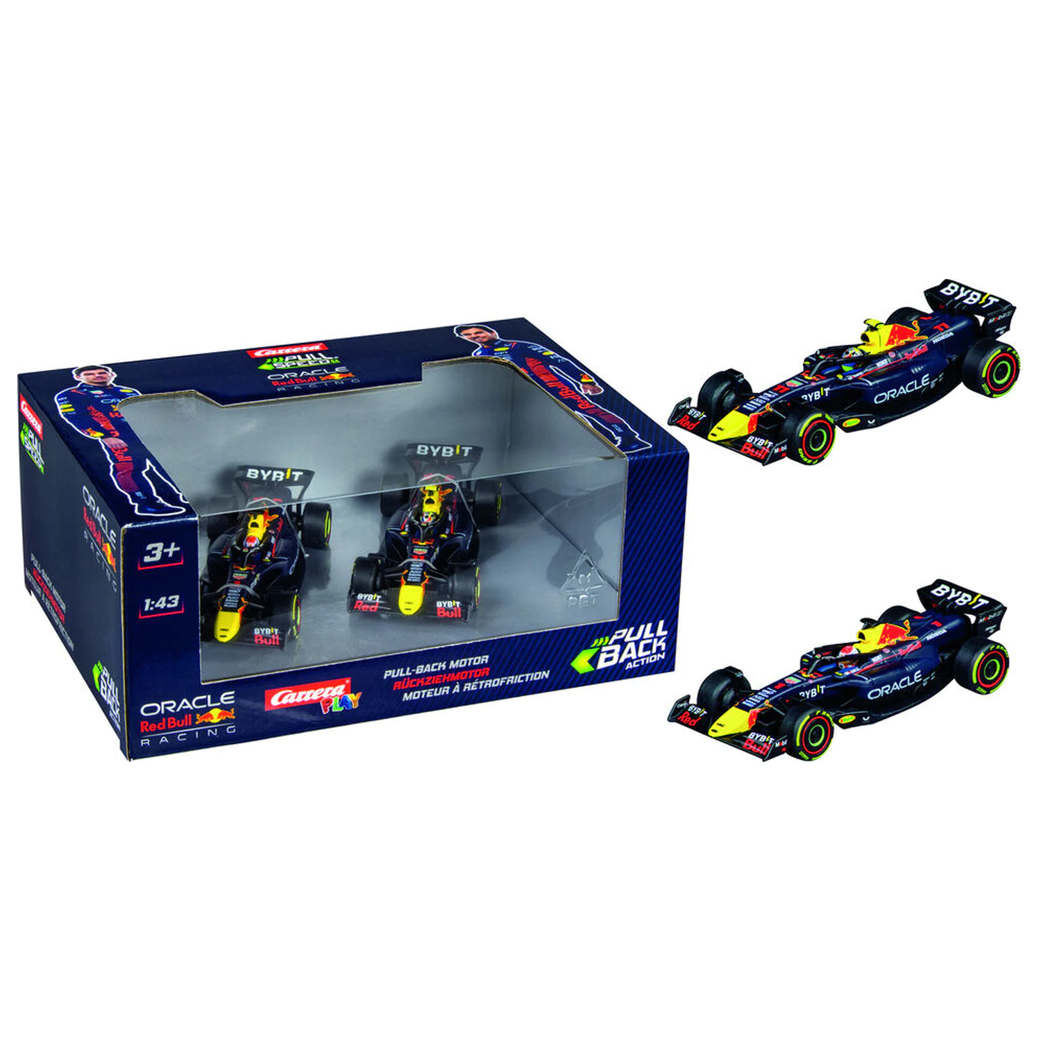 F1 Red Bull Double Action Packung 2 Autos Rückzug Produktfoto