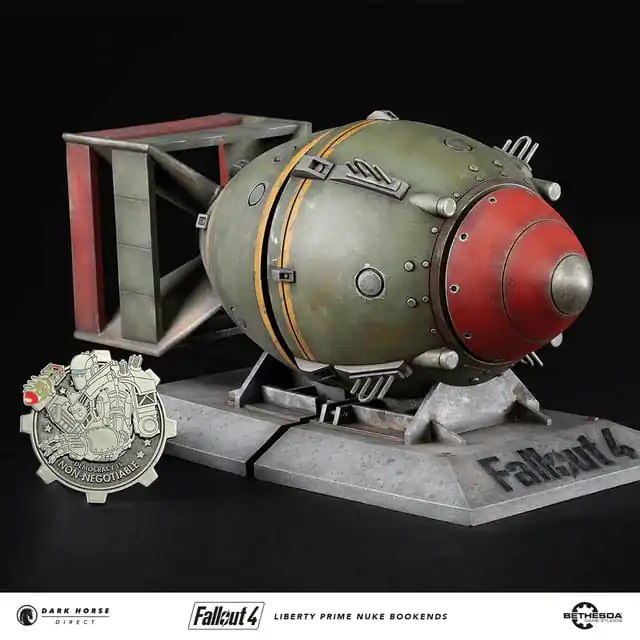 Fallout 4 PVC Statue Liberty Prime Nuke Bomb Bookends 17 cm Produktfoto