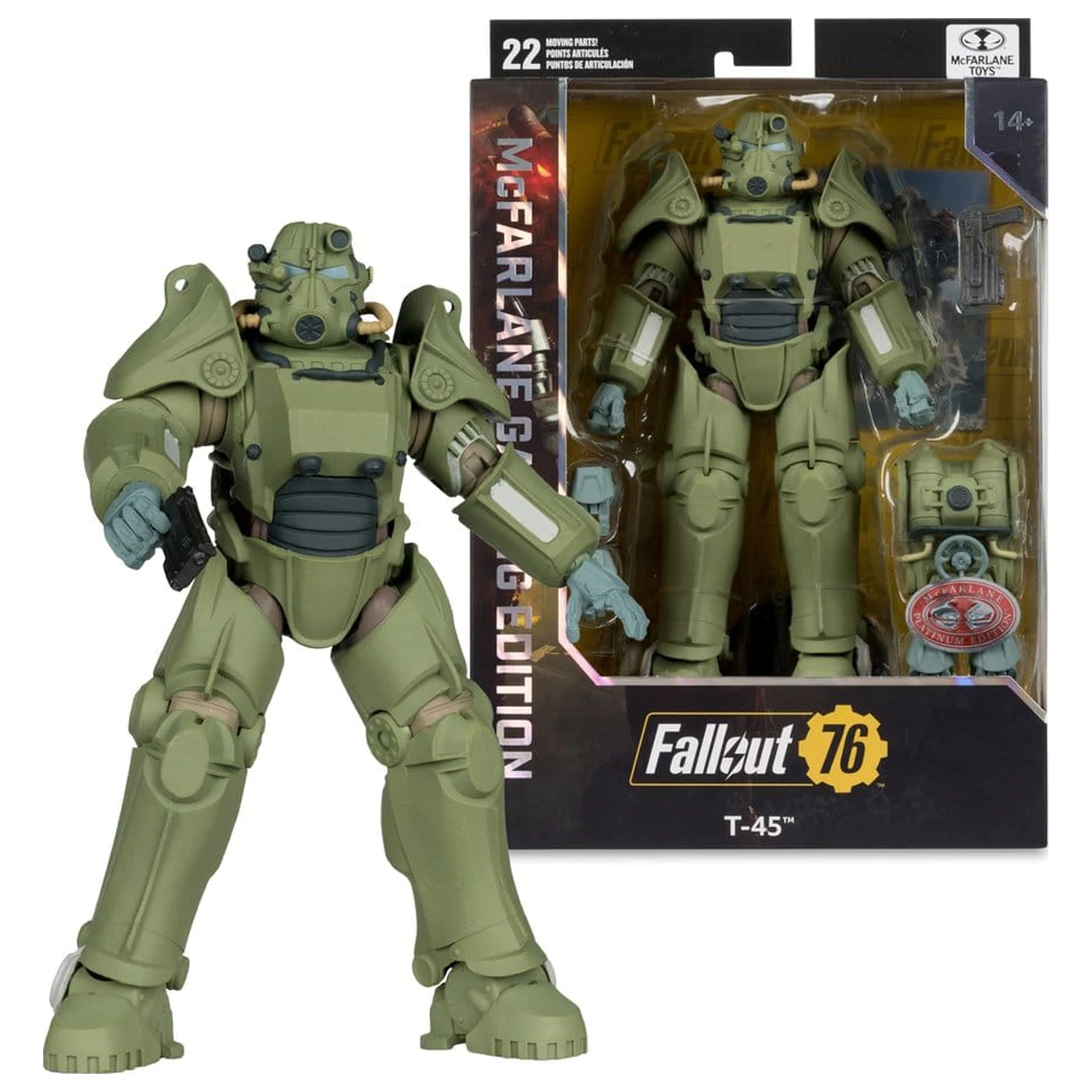 Fallout 76 Gaming Edition Actionfigur T-45 Military Armor (Red Platinum Edition) 20 cm Produktfoto