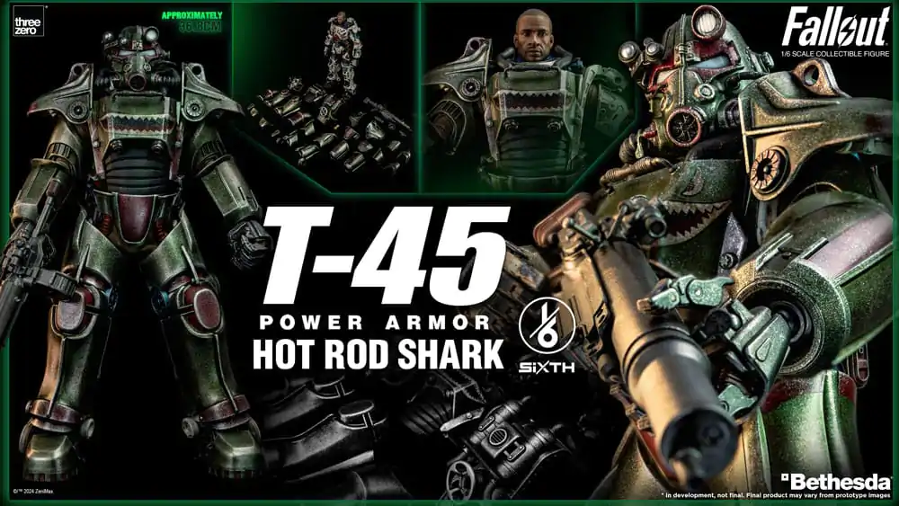 Fallout FigZero Actionfigur 1/6 T-45 Hot Rod Shark Power Armor 37 cm termékfotó