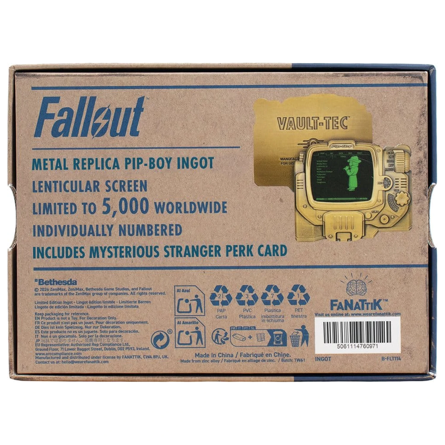 Fallout Ingot Pip-Boy Limitierte Edition Wackelbild Mysterious Stranger Variante Produktfoto