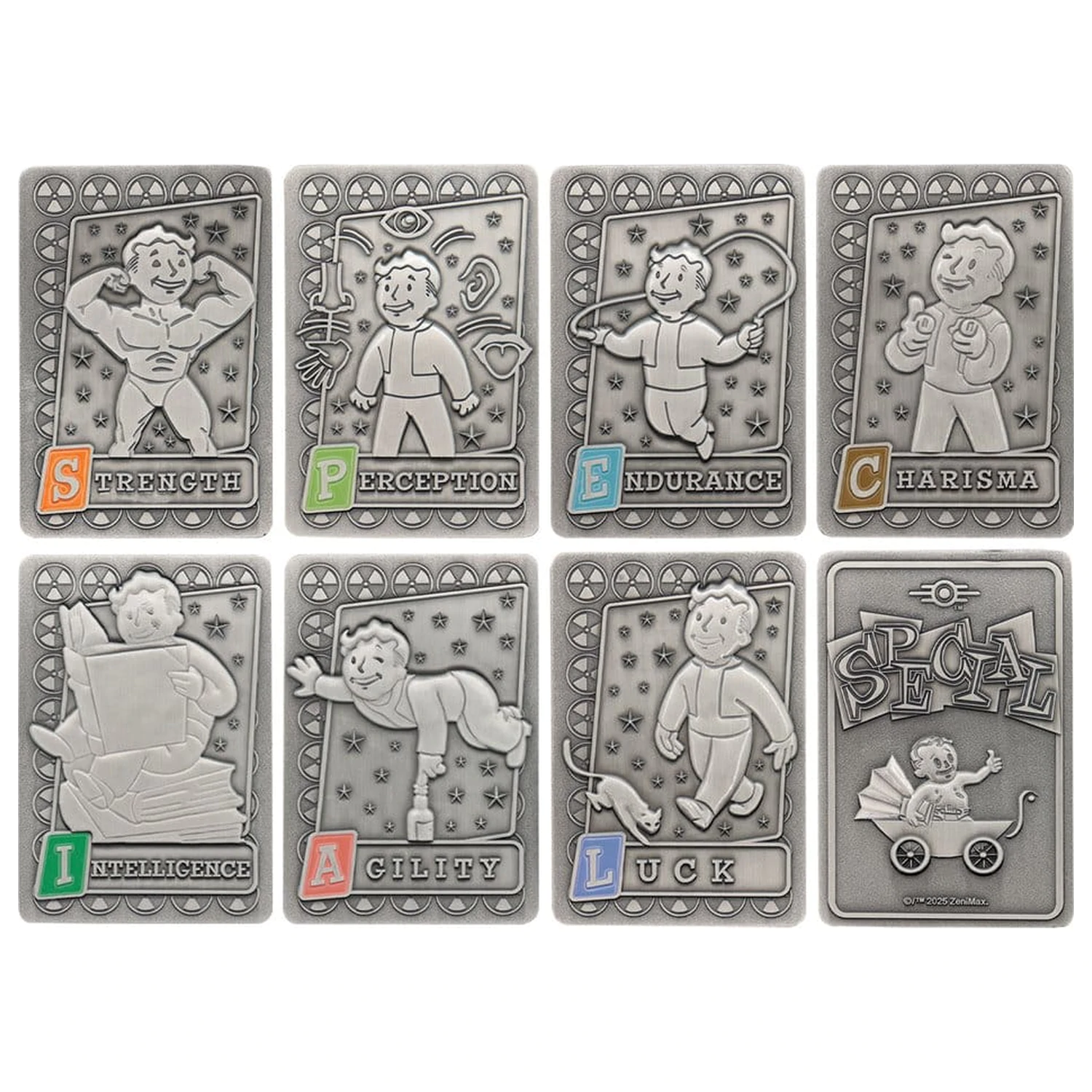 Fallout Ingots mit Album S.P.E.C.I.A.L. Perk Card Sammleralbum Produktfoto