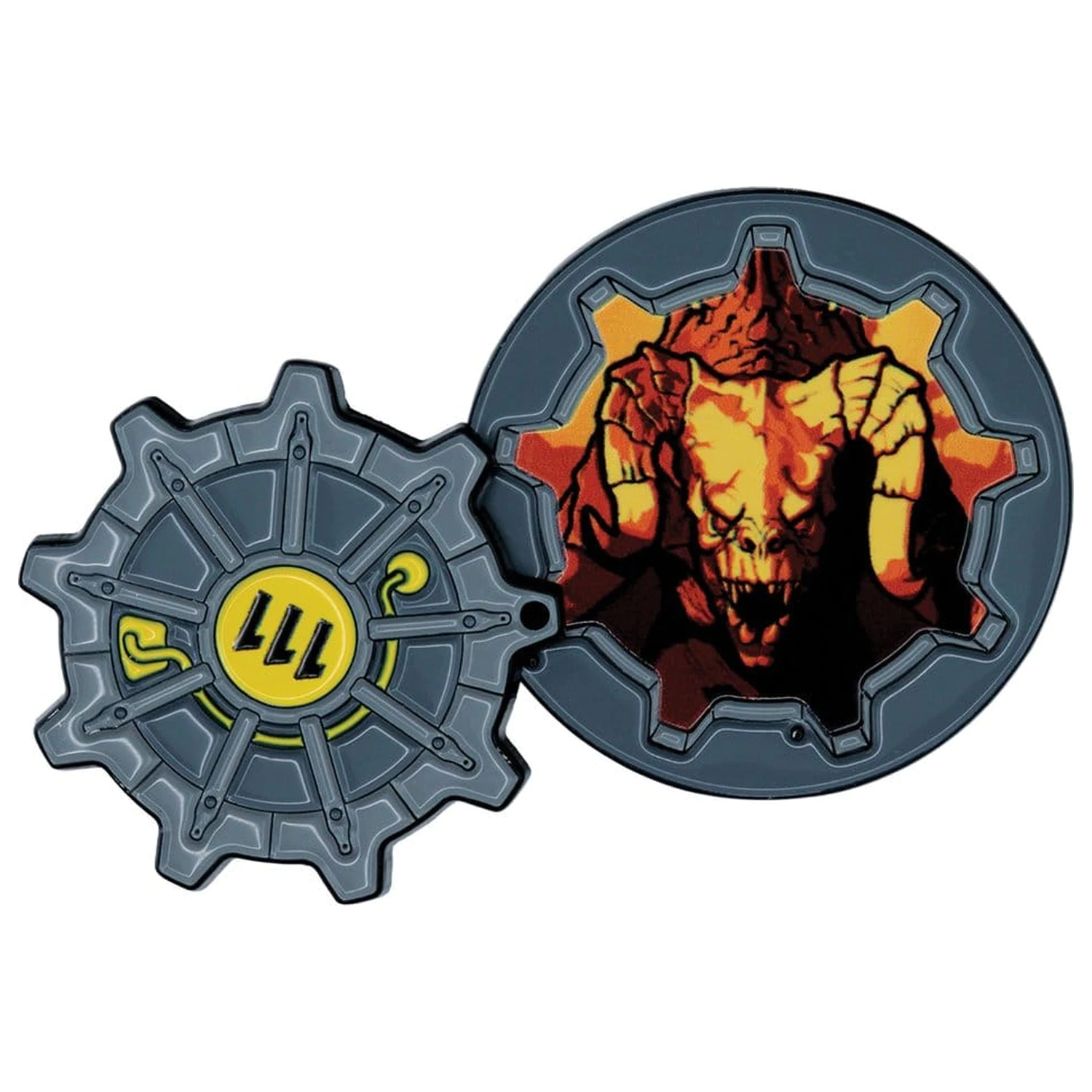 Fallout Anstecker Vault Tür 111 Limitierte Auflage Scharnier Produktfoto