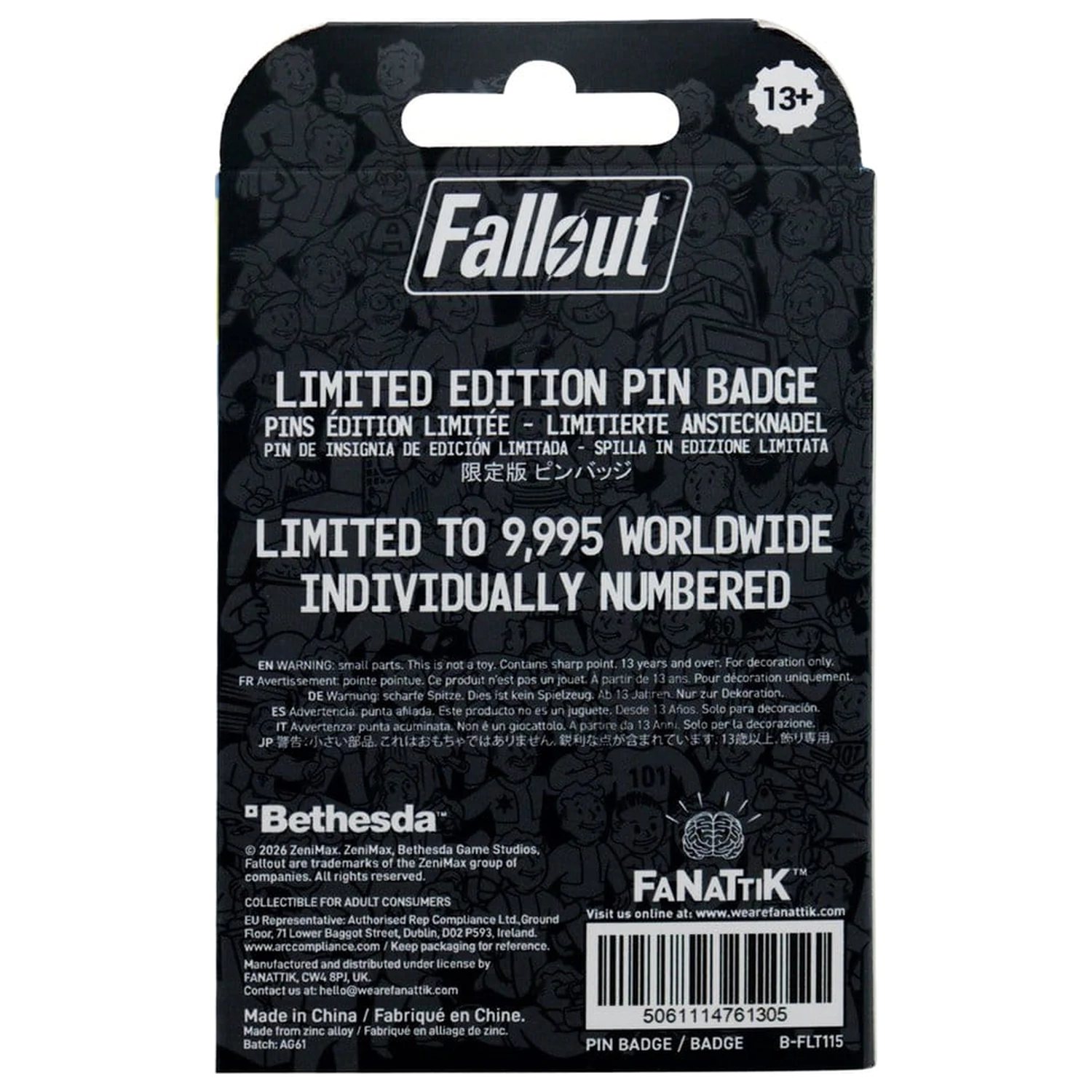 Fallout Anstecker Vault Tür 111 Limitierte Auflage Scharnier Produktfoto