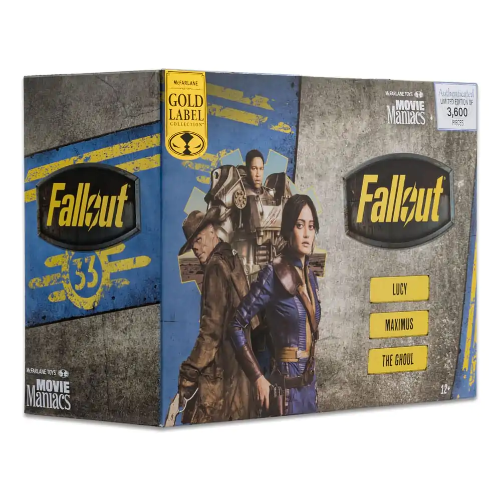 Fallout Movie Maniacs Actionfiguren 3er-Pack Lucy &amp; Maximus &amp; The Ghoul (GITD) (Gold Label) 15 cm Produktfoto