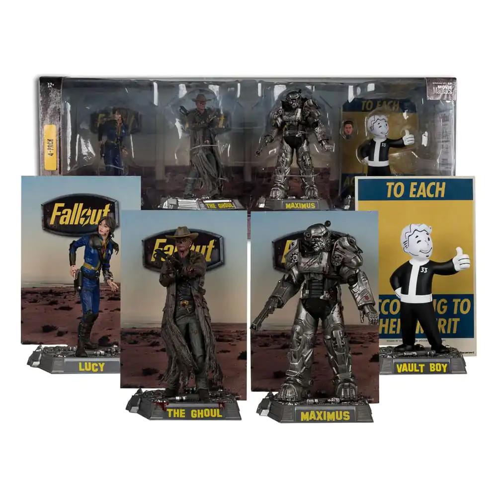 Fallout Movie Maniacs PVC Statuen 4er-Pack Lucy, Maximus, The Ghoul & Vault Boy 15 cm Produktfoto