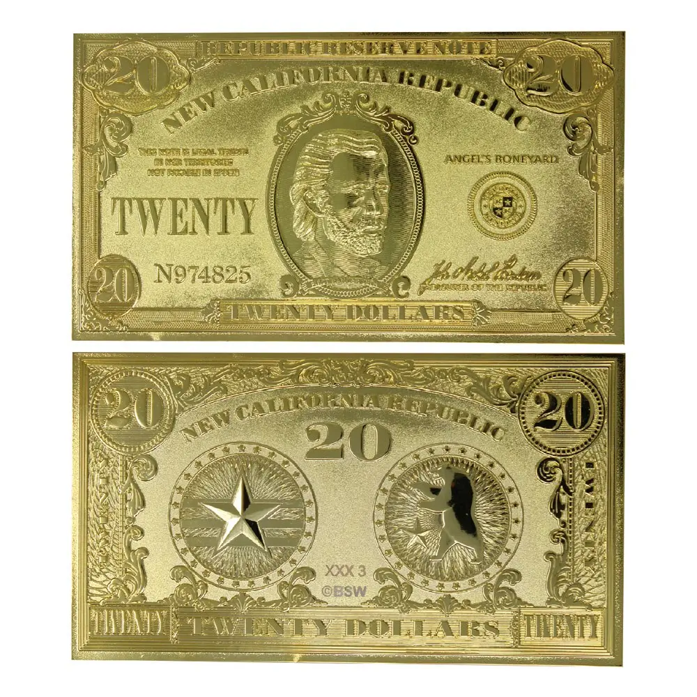 Fallout: New Vegas Replik New California Republik 20 Dollar Bill (vergoldet) Produktfoto
