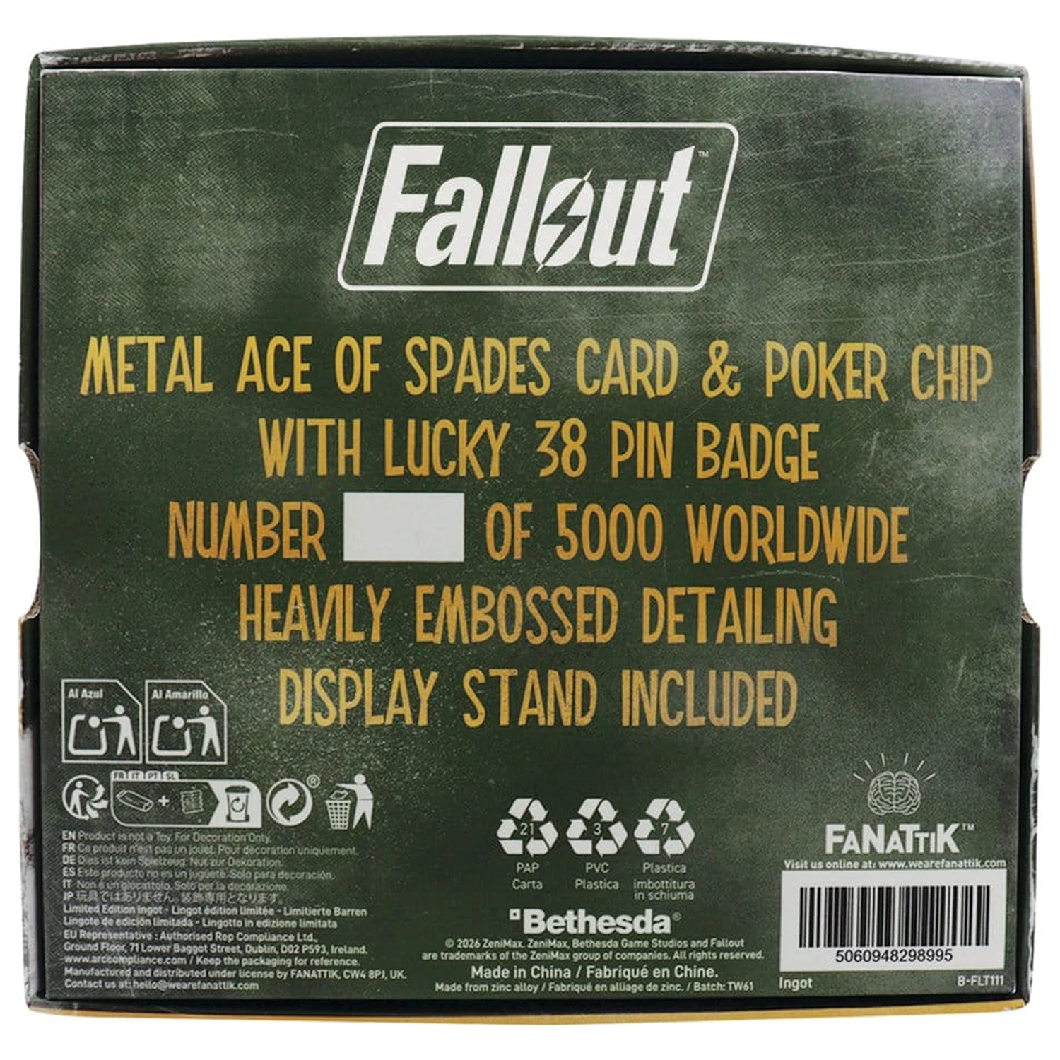 Fallout: New Vegas Replik Lucky 38 Imitation Gold Casino Set Limitierte Edition Produktfoto