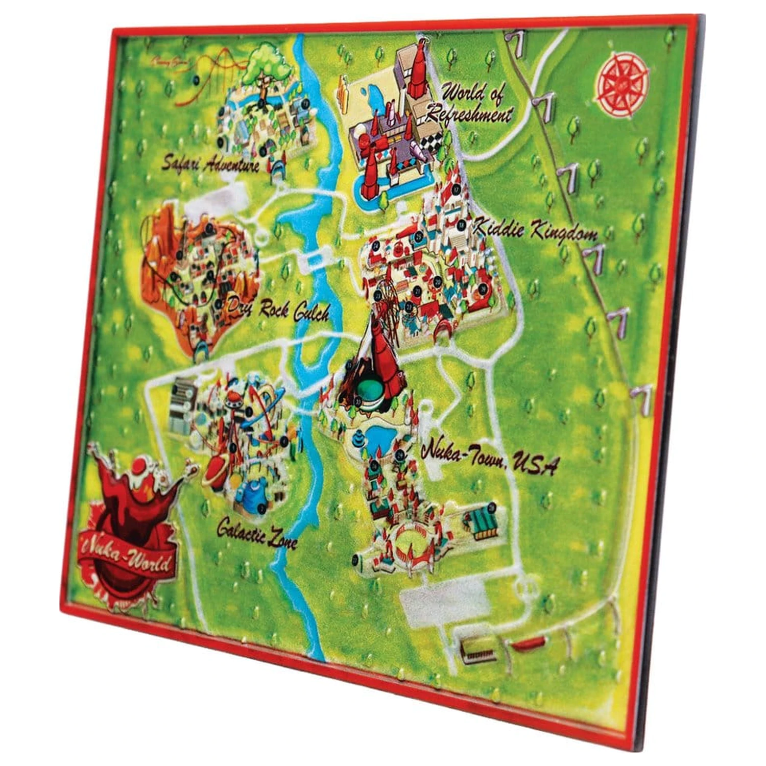 Fallout Replica Metall Landkarte Nuka-World Limited Edition 16 x 13 cm Produktfoto