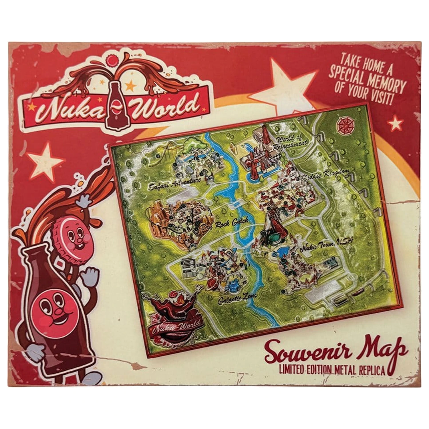 Fallout Replica Metall Landkarte Nuka-World Limited Edition 16 x 13 cm Produktfoto