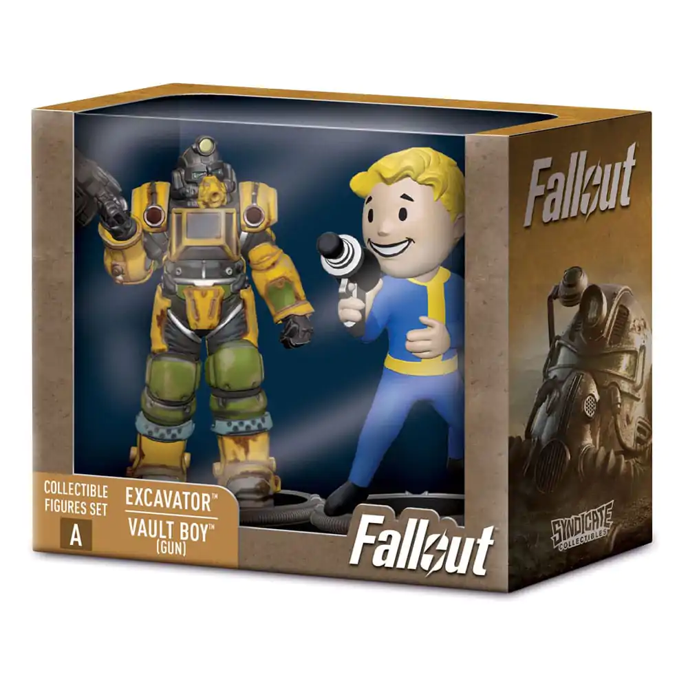 Fallout Minifiguren 2er-Pack Set A Excavator & Vault Boy (Gun) 7 cm Produktfoto