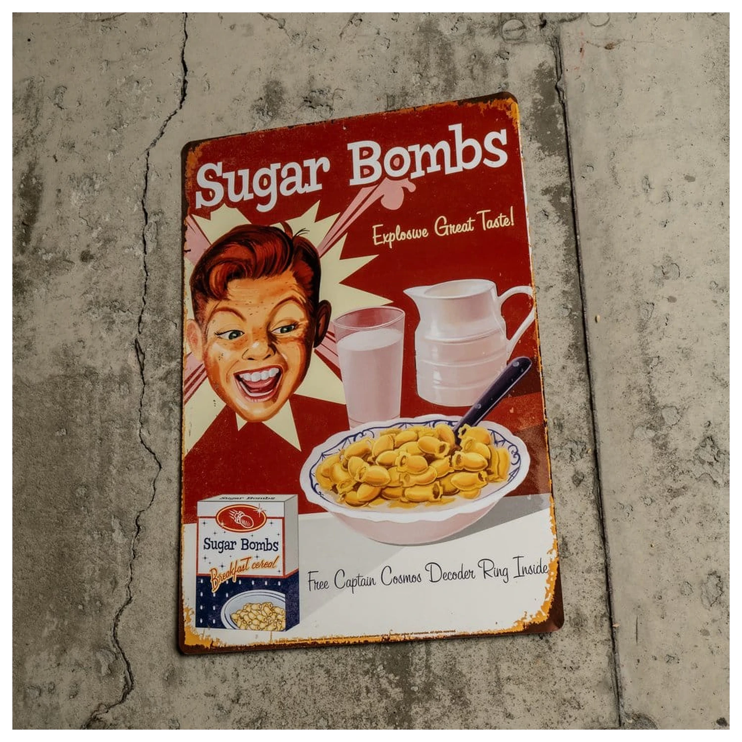 Fallout Metallschild Sugar Bombs Produktfoto