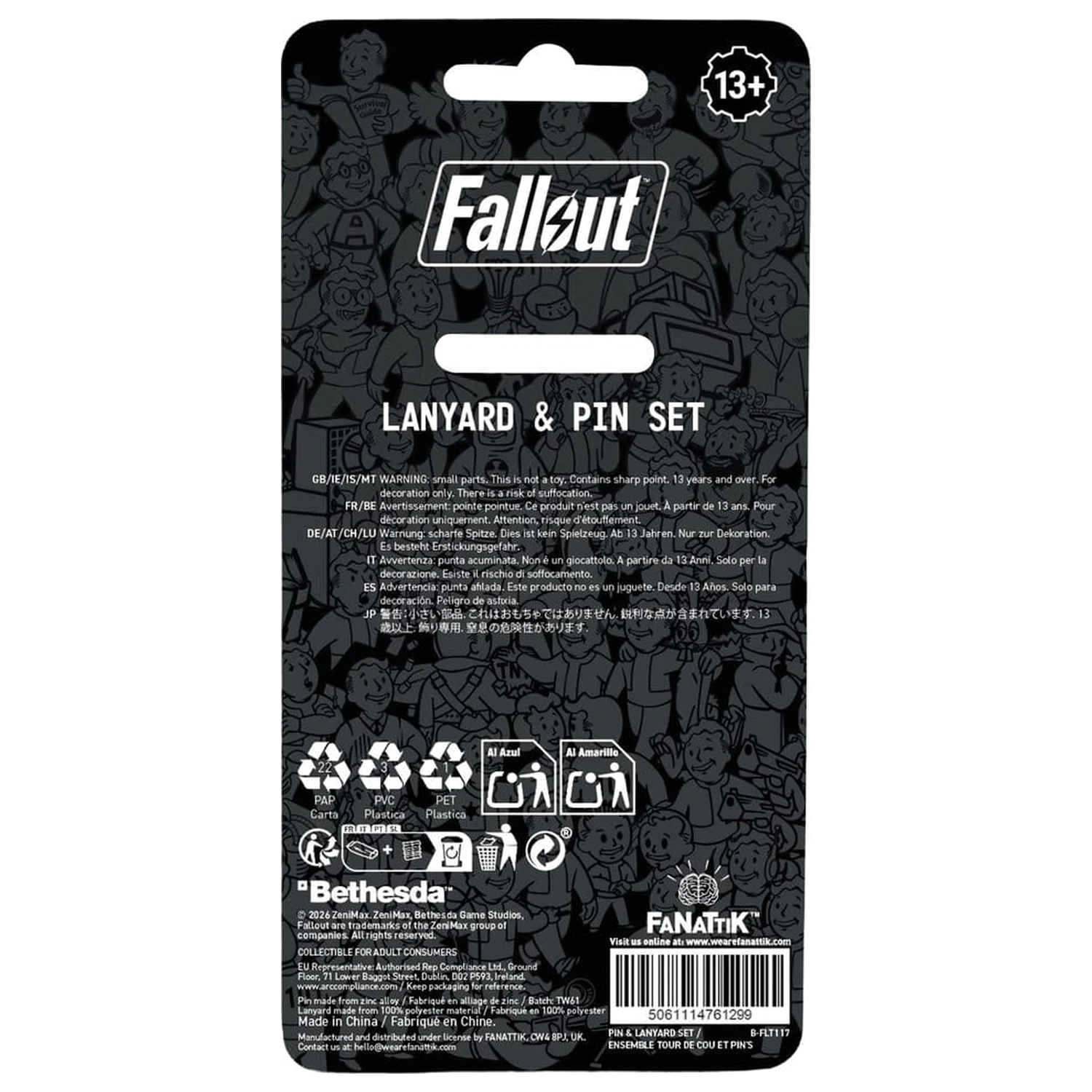 Fallout Vault-Tec Overseer Schlüsselband & Anstecknadel-Set Produktfoto