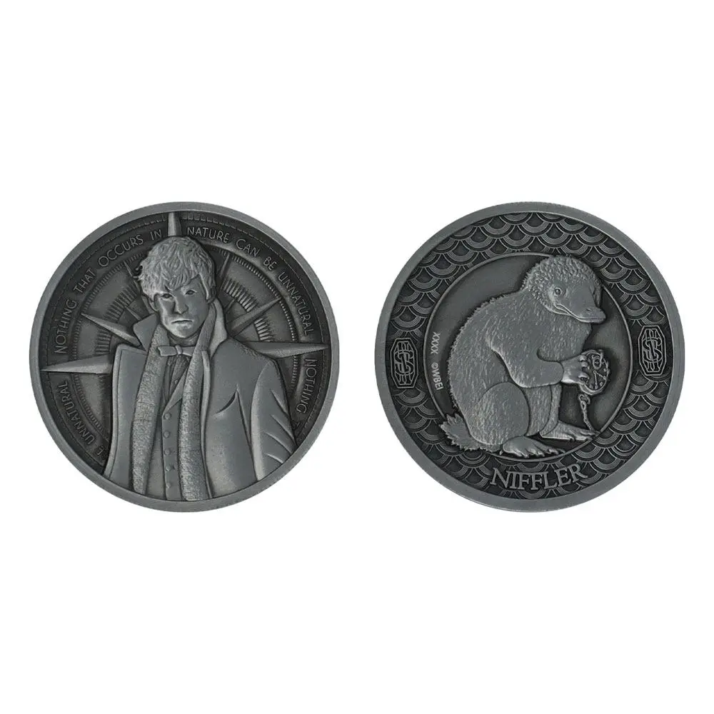 Phantastische Tierwesen Sammelmünze Newt & Niffler Limited Edition Produktfoto