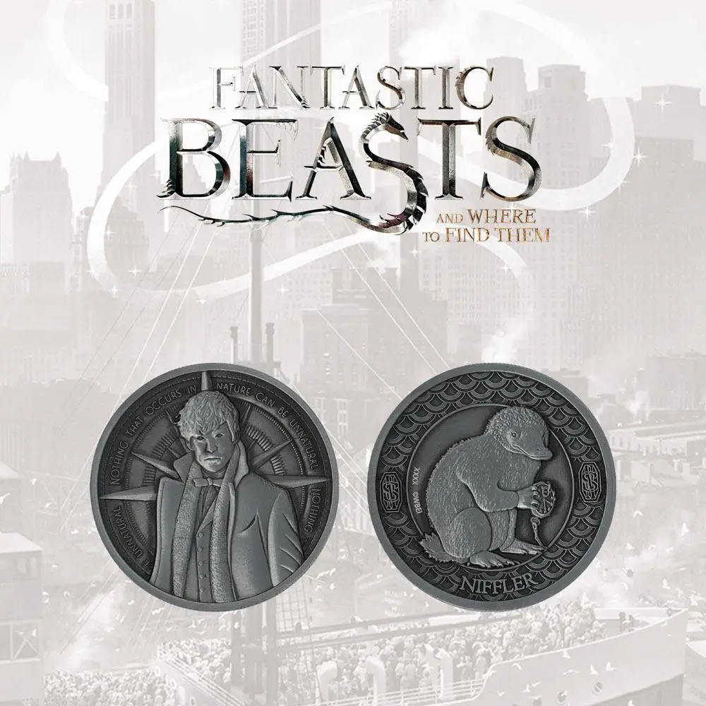 Phantastische Tierwesen Sammelmünze Newt & Niffler Limited Edition Produktfoto