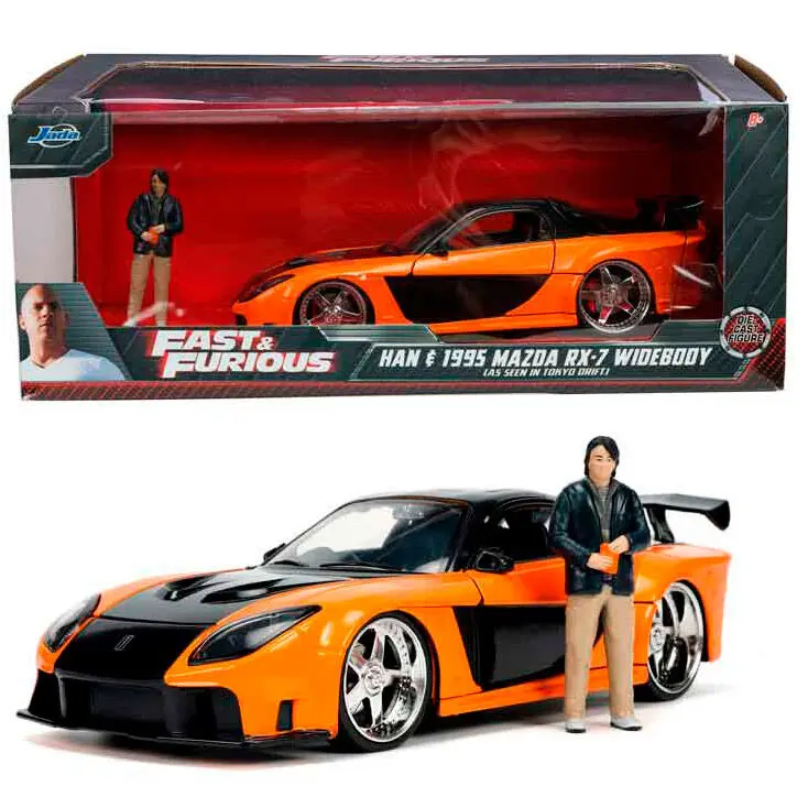 Fast &amp; Furious Mazda RX7 1997 + Han Figur set 1:24 Produktfoto