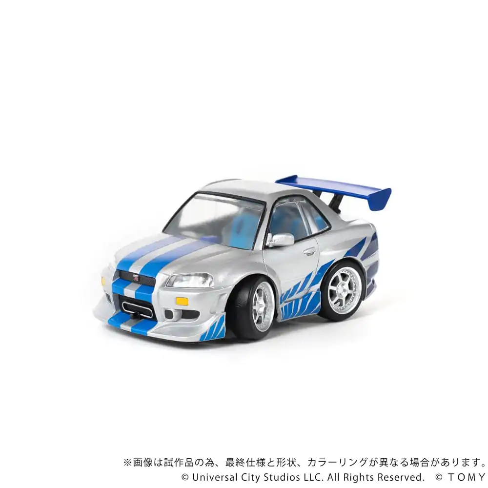 Fast & Furious Q-Village Fahrzeug mit Minifigur Nissan Skyline GT-R (R34) 9 cm Produktfoto