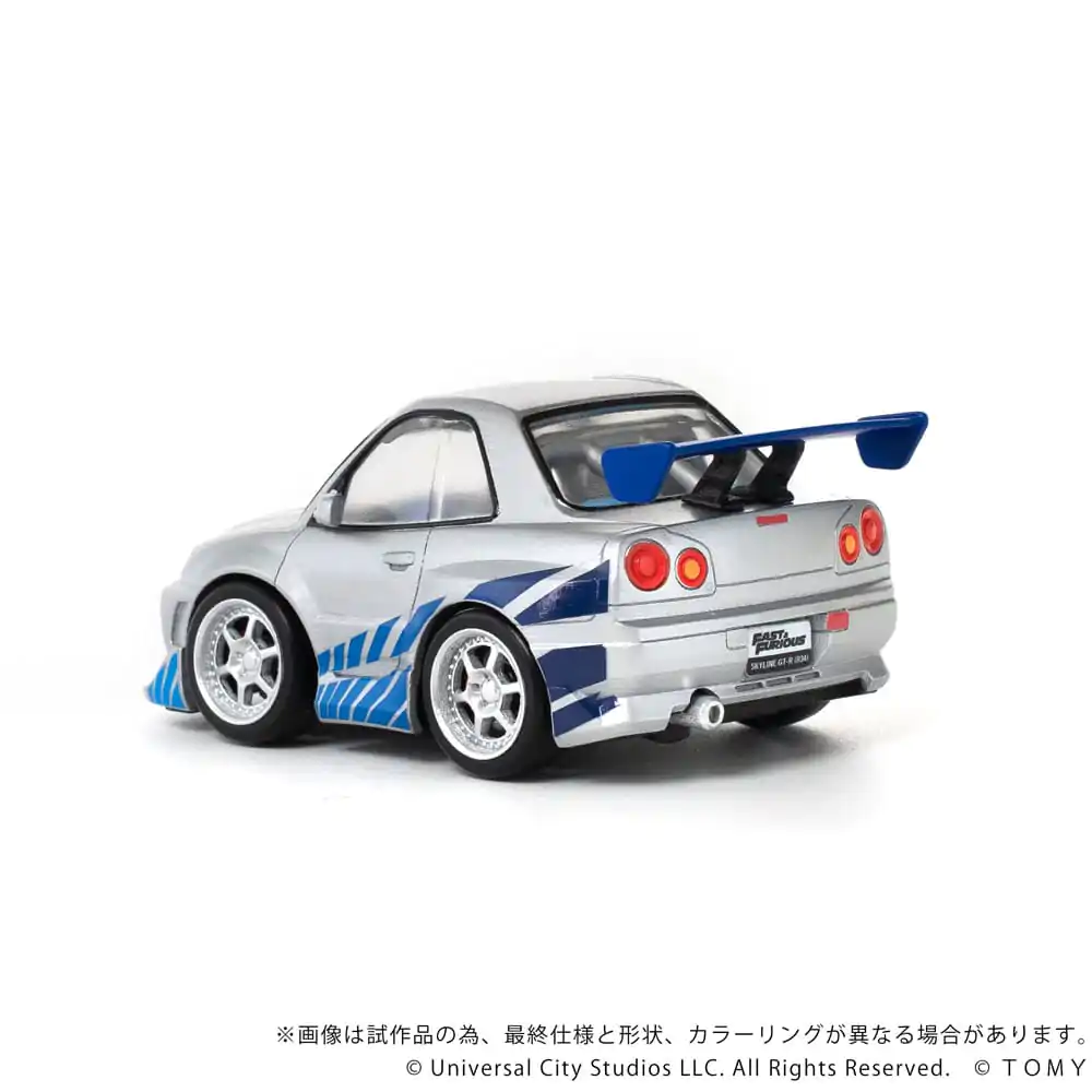Fast & Furious Q-Village Fahrzeug mit Minifigur Nissan Skyline GT-R (R34) 9 cm Produktfoto