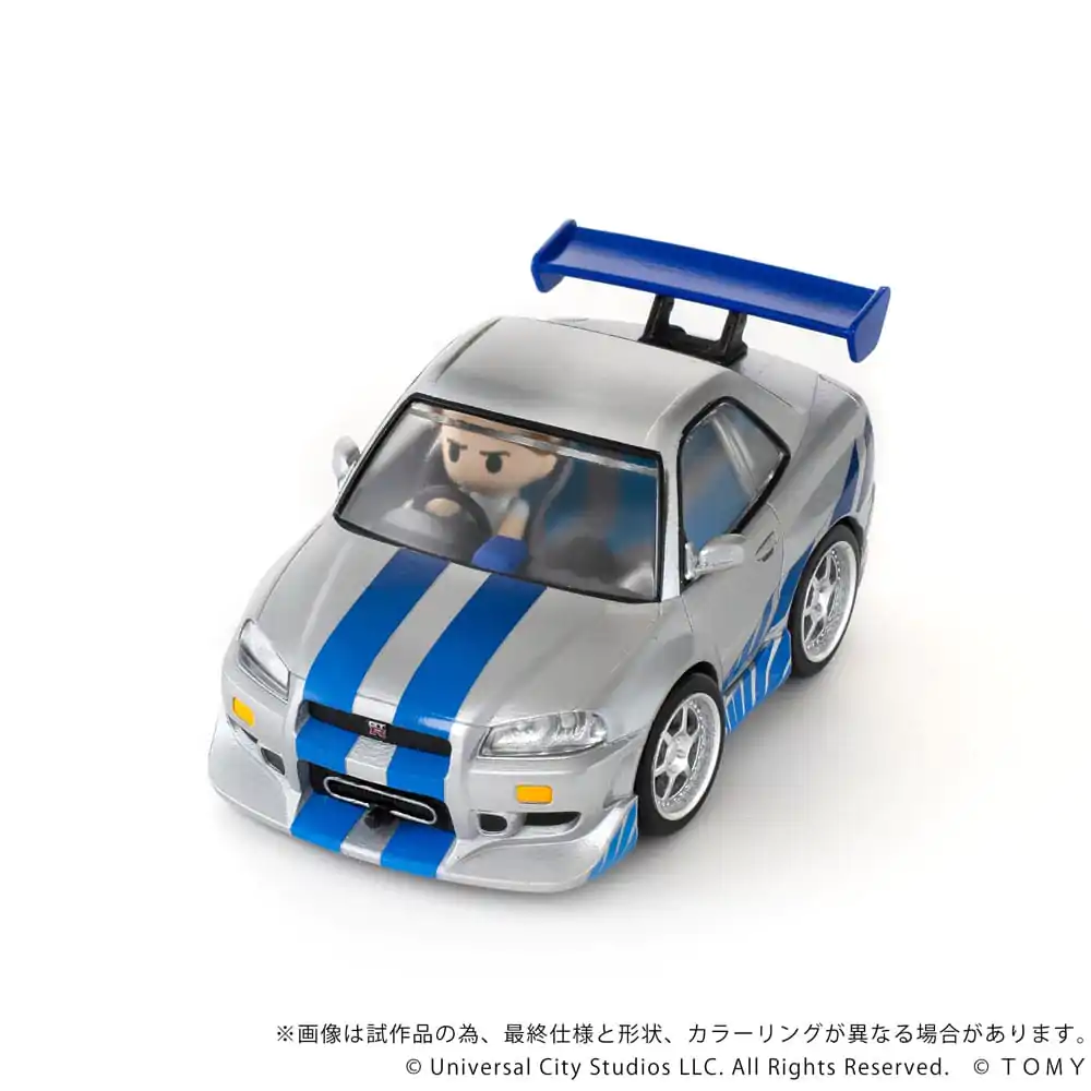 Fast & Furious Q-Village Fahrzeug mit Minifigur Nissan Skyline GT-R (R34) 9 cm Produktfoto