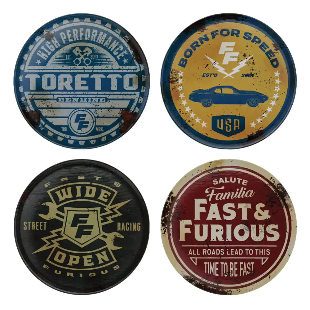 Fast & Furious Untersetzer 4er-Pack Vintage Stil Produktfoto