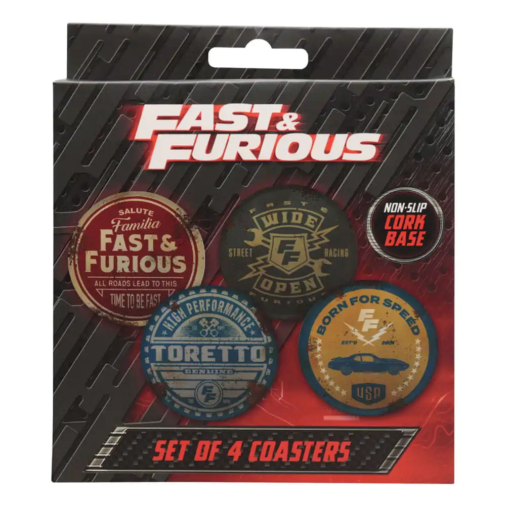 Fast & Furious Untersetzer 4er-Pack Vintage Stil Produktfoto