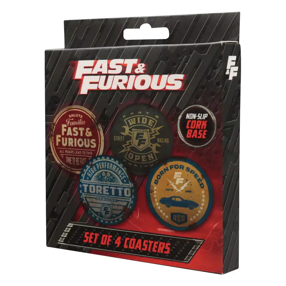 Fast & Furious Untersetzer 4er-Pack Vintage Stil Produktfoto
