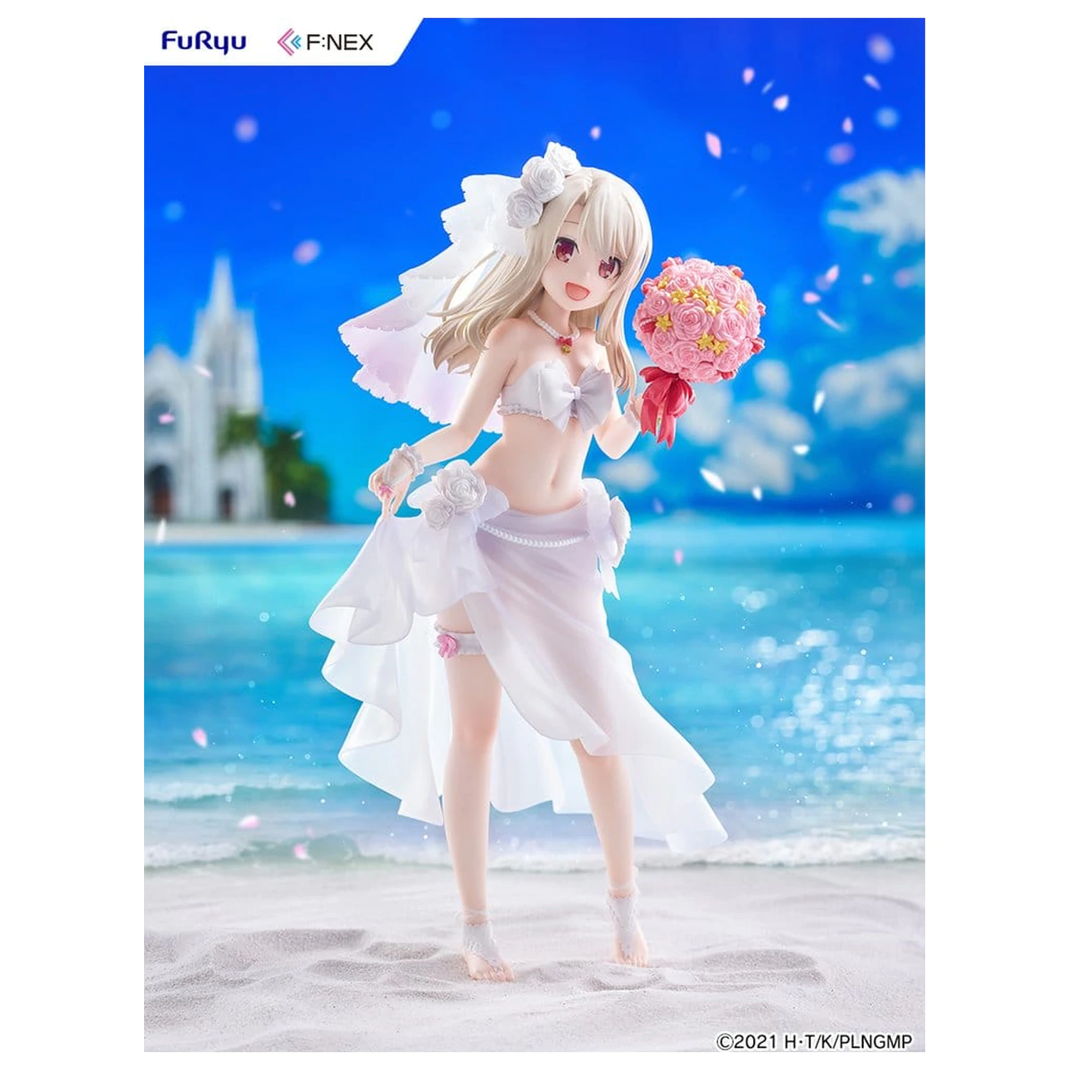 Fate/kaleid liner Prisma Illya: Licht - The Nameless Girl F:NEX PVC Figur 1/7 Illyasviel von Einzbern Wedding Swimsuit Ver. 21 cm Produktfoto