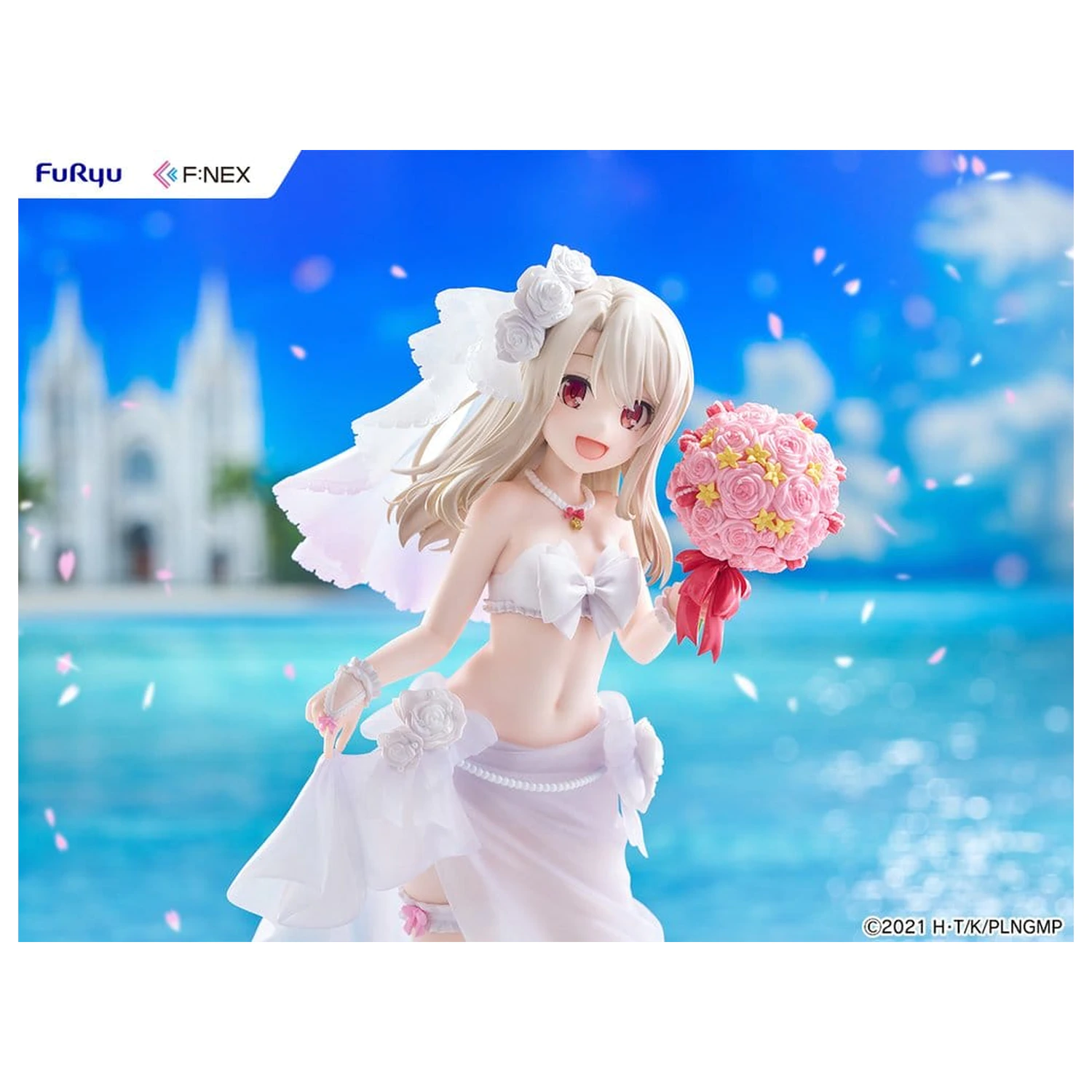 Fate/kaleid liner Prisma Illya: Licht - The Nameless Girl F:NEX PVC Figur 1/7 Illyasviel von Einzbern Wedding Swimsuit Ver. 21 cm Produktfoto