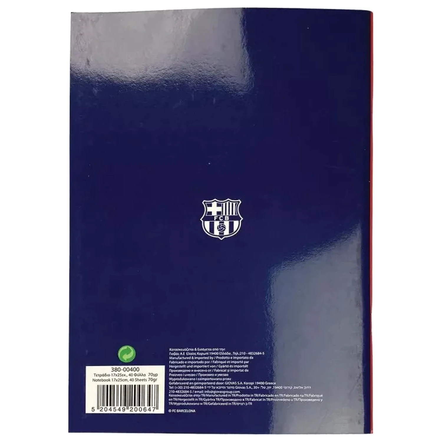 FC Barcelona Barca B/5 liniertes Notizbuch 40 Seiten Produktfoto