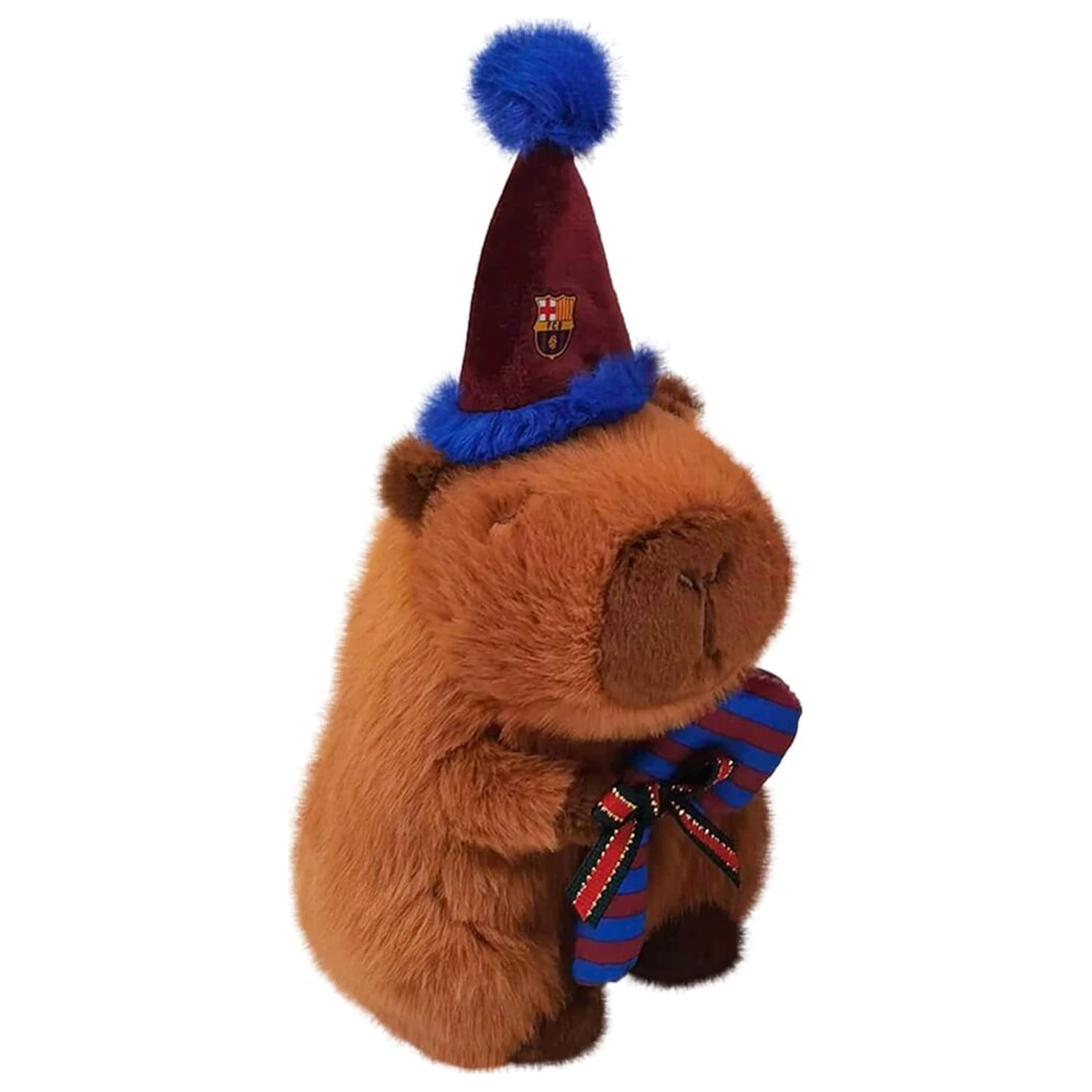 FC Barcelona Capybara Plüschtier Weihnachtsmütze 20cm Produktfoto
