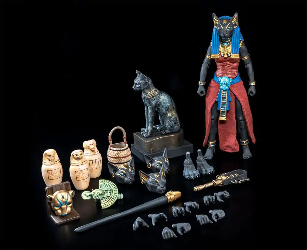 Figura Obscura Action Figur Bastet Schwarz & Rot Produktfoto