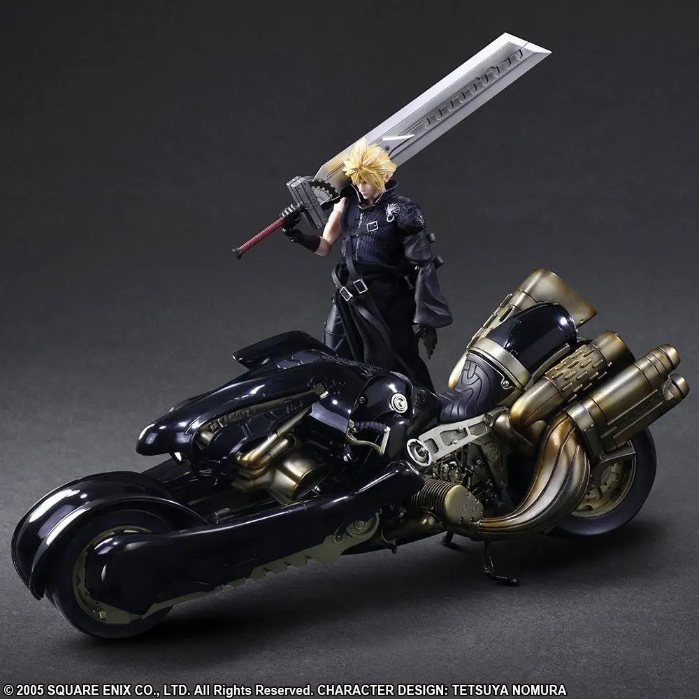 Final Fantasy VII Advent Children Play Arts Kai Action Figur Cloud Strife &amp; Fenrir 28 cm Produktfoto