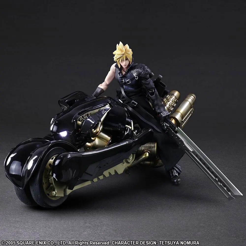Final Fantasy VII Advent Children Play Arts Kai Action Figur Cloud Strife &amp; Fenrir 28 cm Produktfoto