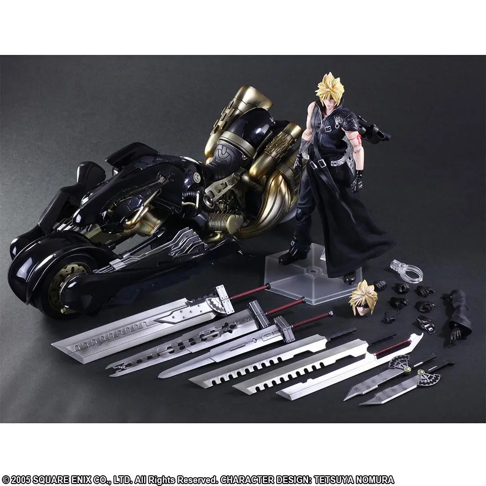 Final Fantasy VII Advent Children Play Arts Kai Action Figur Cloud Strife &amp; Fenrir 28 cm Produktfoto