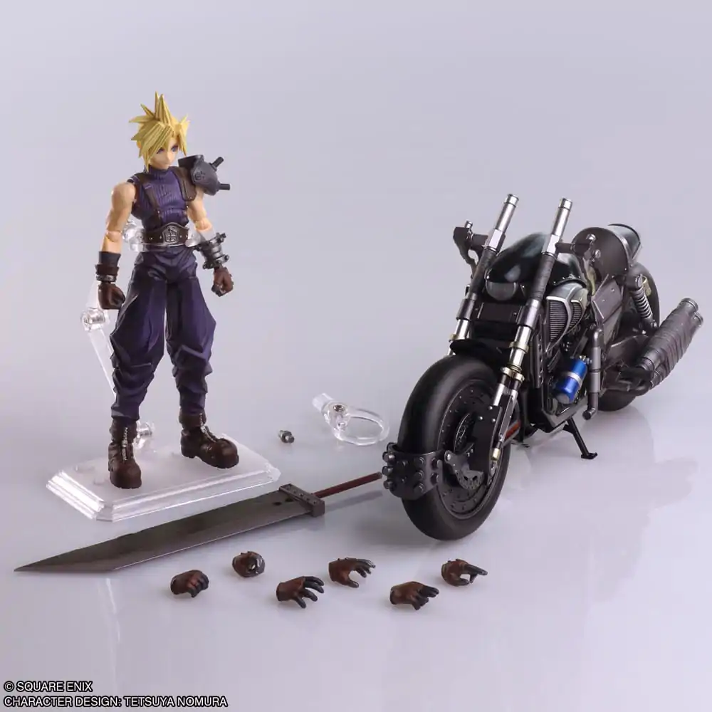 Final Fantasy VII Bring Arts Actionfigur und Fahrzeug Cloud Strife & Hardy-Daytona 15 cm termékfotó