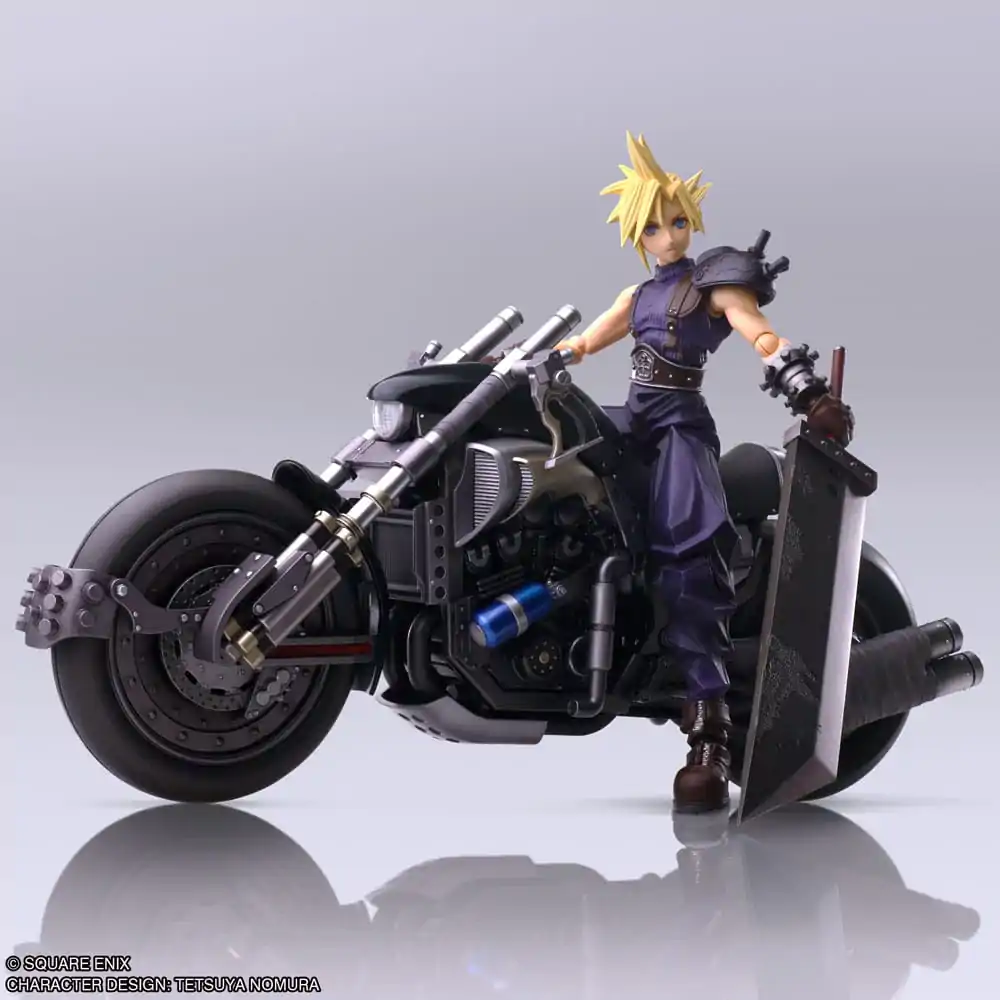 Final Fantasy VII Bring Arts Actionfigur und Fahrzeug Cloud Strife & Hardy-Daytona 15 cm termékfotó