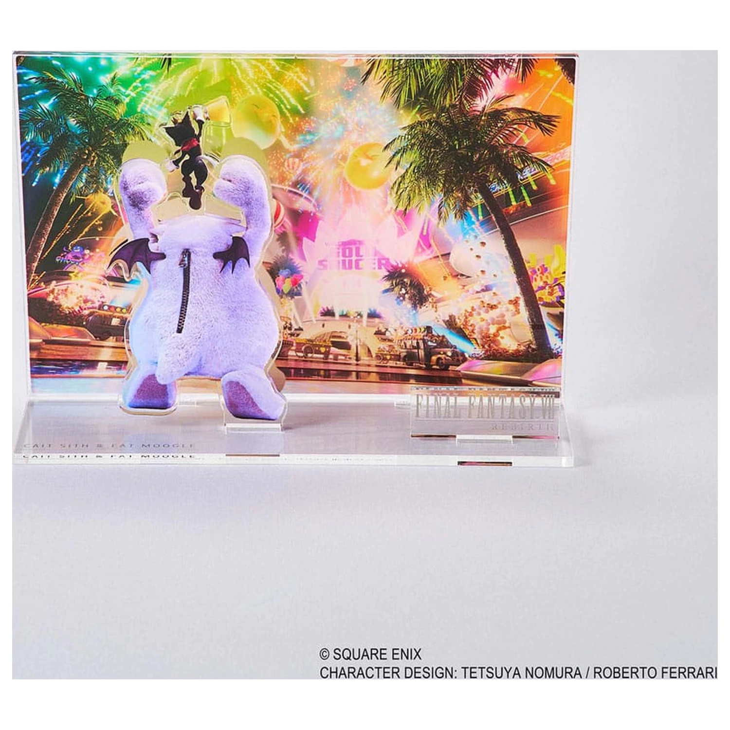 Final Fantasy VII Rebirth Acryl Diorama Cait Sith & Fat Moogle Key Art Produktfoto