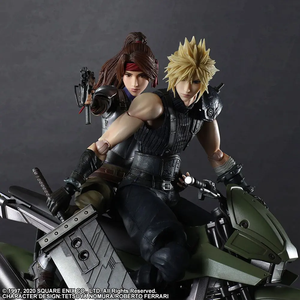 Final Fantasy VII Remake Play Arts Kai Actionfiguren & Fahrzeug Jessie, Cloud & Bike Produktfoto