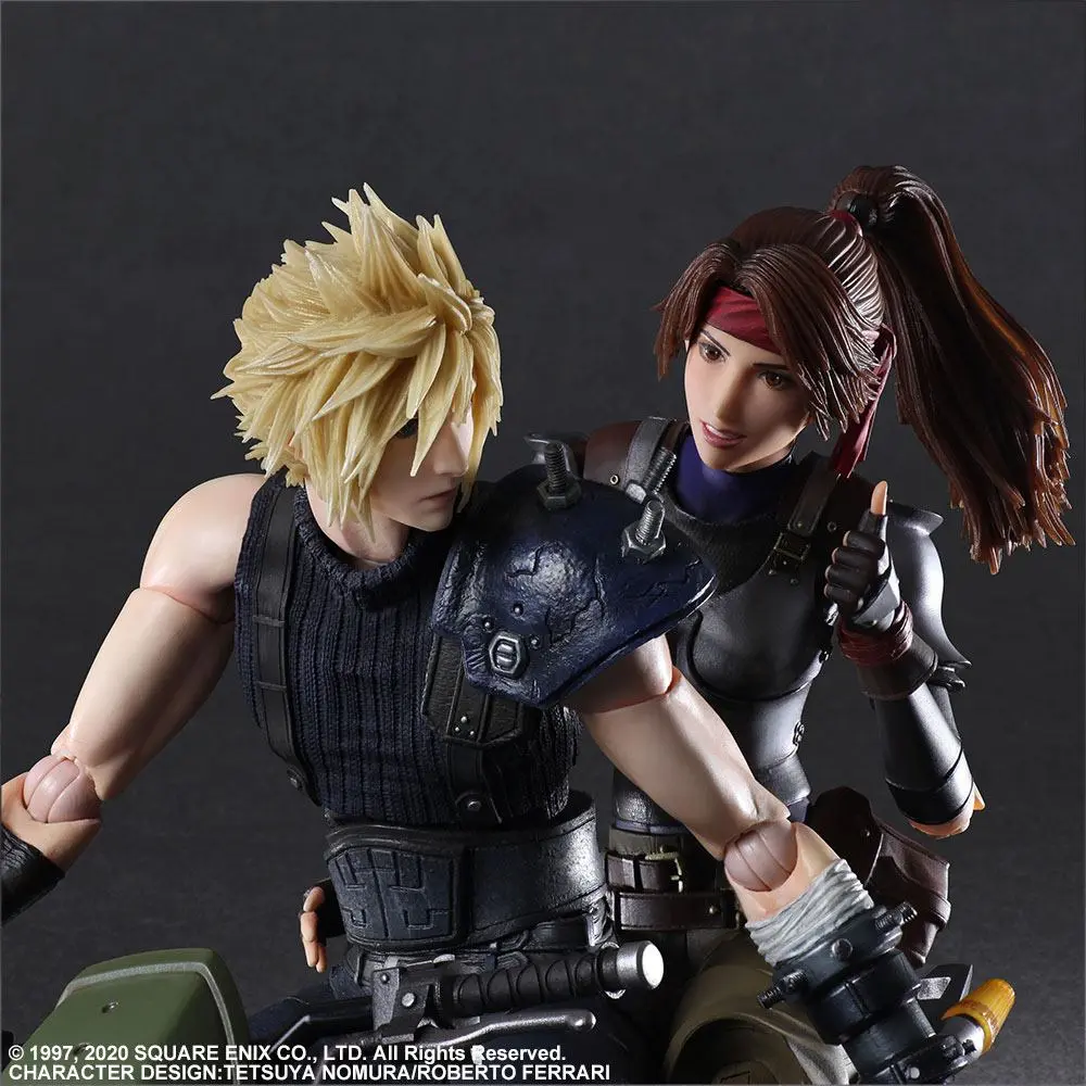 Final Fantasy VII Remake Play Arts Kai Actionfiguren & Fahrzeug Jessie, Cloud & Bike Produktfoto