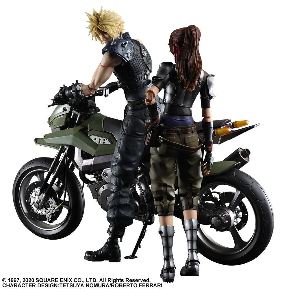 Final Fantasy VII Remake Play Arts Kai Actionfiguren & Fahrzeug Jessie, Cloud & Bike Produktfoto
